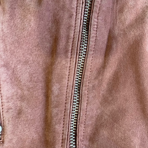 BlankNYC Pink Suede Moto Jacket In Coral Cedar Size M - Picture 9 of 14